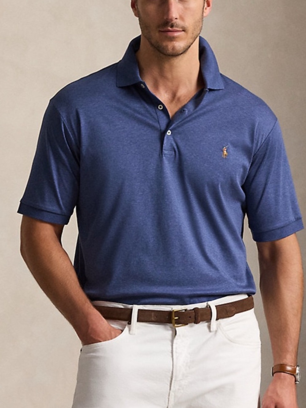 Ralph Lauren Heather Blue Short-Sleeve Polo